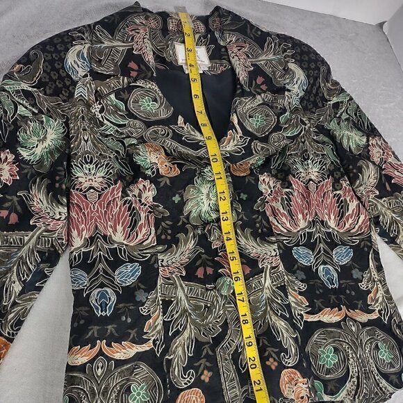 Mary Bays (Victoria Royal) Vintage Beaded Floral Print Silk Blazer, Size 4 - Picture 10 of 12